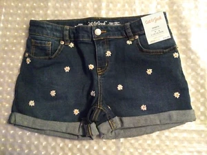 Cat & Jack Size L (10/12) Plus Shorts Embroidery Mixed Color Sunflowers Adj Wais - Picture 1 of 10