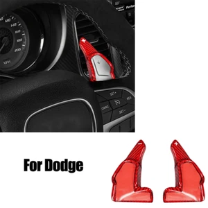 Red Carbon Fiber Car Steering Wheel Paddles Shifter For Dodge Charger Challenger - Picture 1 of 6