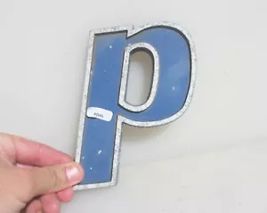 Vintage Aluminium Shop Letter "P d" Sign Old Plaque Name Initial Retro 6"H - Picture 1 of 8