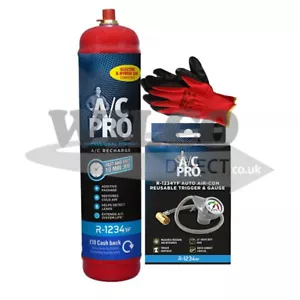 Car Air Con Kit Top Up Aircon Conditioning Recharge Refill R1234YF Trigger Gauge - Picture 1 of 2