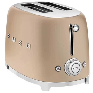 Smeg 50's Style Toaster 2 Slice Matte Champagne Genuine ITALY Designed - Picture 1 of 6