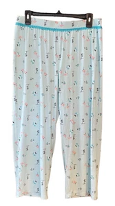 Cool Girl M Turquoise Graphic Pink Flamingos Pull-On Stretch Pajama Lounge Pants - Picture 1 of 8