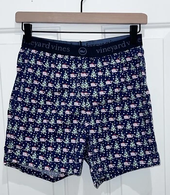 Calzoncillos boxer Vineyard Vines para dormir salón para hombre talla XS ballenas de Navidad árboles Foto 1 de 4