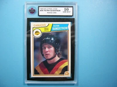 1983/84 O-PEE-CHEE HOCKEY CARD #361 PATRICK SUNDSTROM ROOKIE KSA 10 GEM MINT OPC - Image 1 of 2