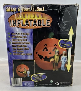 Giant 6 Foot Gemmy Halloween Inflatable Pumpkin Jack O Lantern Lights Up 2001 - Picture 1 of 15