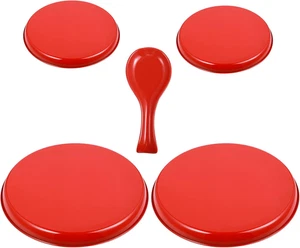 4 Stück 8" 10" Elektroherd Brenner Abdeckungen 1 Stück 3,8" x 8,7" Keramik Löffel Rest S - Bild 1 von 12