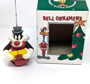 Vintage 1995 Warner Bros Looney Tunes Sylvester the Cat Jingle Bell Ornament 4" - Picture 1 of 6