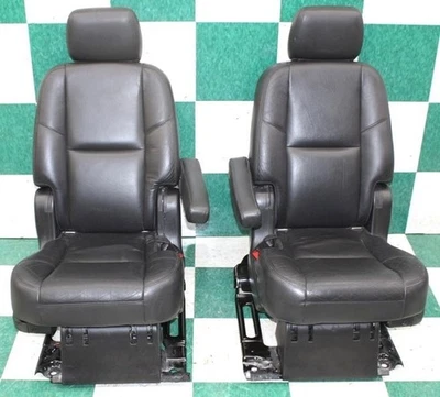 *NOTE* 12' ESCALADE SWB Perforated Leather Black Heat Rear 2nd Row Captain Seats - Image 1 of 4