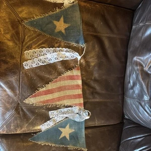 10’ Patriotic Banner Flag 4th Of July Decorative Handmade Holidays Stars Stripes - Picture 1 of 3