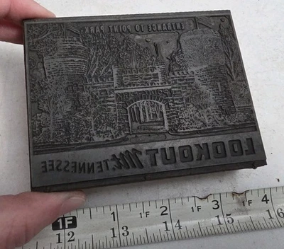 Vintage Letterpress Printing Block Point Park Lookout Mountain Mt. Tennessee - Image 1 of 4