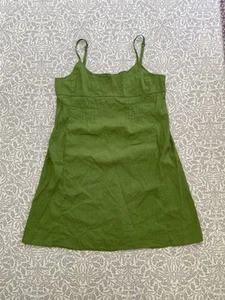 Eileen Fisher Linen Dress Size XL Green Pocket Tunic Tank Slip Italian Fabric - Picture 1 of 10