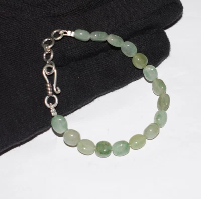 Green Aventurine Gemstone 925 Sterling Silver Jewelry 6" StringHandmade Bracelet - Image 1 of 4