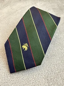 Brooks Brothers 100% Silk USA Handmade Center Logo Makers Tie Stripe Classic - Picture 1 of 6