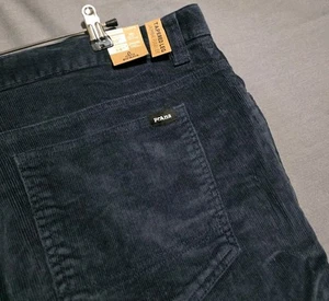 Pantalones prAna Para Hombres 38x34 Fogata Pana Delgados Cónicos Azul Marino Oscuro Exterior NUEVO - Imagen 1 de 4