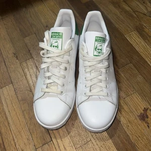 adidas Stan Smith Core White and green . size 8 men’s . great shape ! - Picture 1 of 12