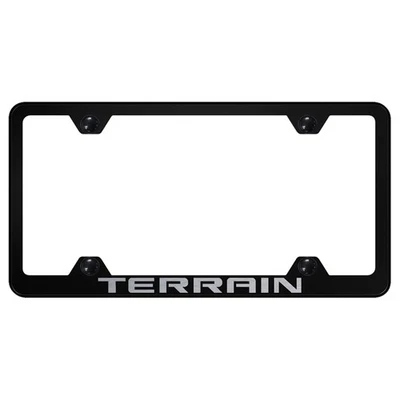 Marco de matrícula de carrocería ancha para GMC Terrain en negro [con licencia oficial] Foto 1 de 2