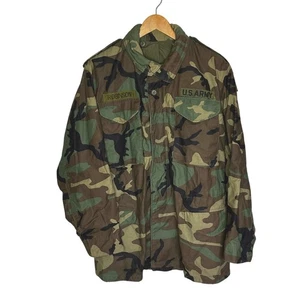 U.S. Army M-65 Field Coat Woodland Camo Jacket Small Long Golden Mfg Co Airborne - Picture 1 of 12