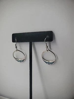 Pendientes Vintage Aro Gota Cuelga Azul Sone Incrustación Joyería Disfraz Foto 1 de 4