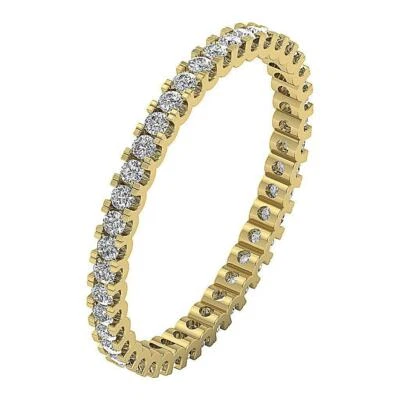 Anillo de aniversario de eternidad con conjunto de puntas I1 G 0,55 quilates diamante natural oro amarillo de 14 quilates Foto 1 de 4