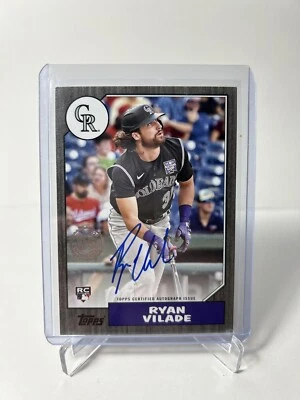 Ryan Vilade 2022 Topps Series 2 87BA-RV 1987 Black Parallel Auto RC /199 - Image 1 of 2