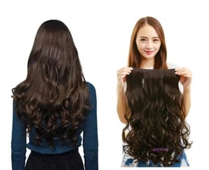 Women's Curly/Wavy Hair Extension With Clip In (Dark Brown, 26 Inches) - Picture 1 of 3
