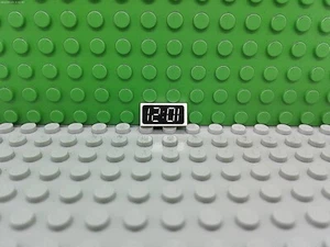 Lego 1 Bianco 1x2 Orologio Stampato Piastrelle - Foto 1 di 1