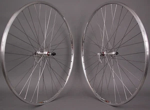 Sun M13 Silver 700c Sealed Bearing Bicycle Wheels 126mm with 14/28 7sp freewheel - Picture 1 of 2