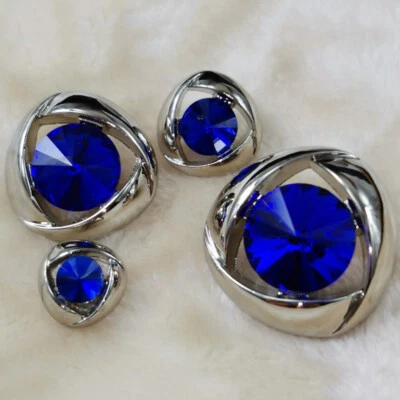 6Pcs Bling Glass Crystal Rhinestone Buttons with Metal Loop DIY Sewing Decor - Image 1 of 4