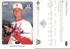 Carlton Loewer Signed 1996 Best Reading Phillies #8 Card Reading Phillies