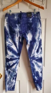 Dsquared2 Blue White Bleached Paint-Splatter Medium Waist Skinny Jeans Size 40 - Picture 1 of 11