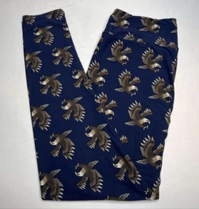 NEW LuLaRoe TC Leggings BLUE BROWN WHITE USA Military Law EAGLE Patriotic Bird - Picture 1 of 4