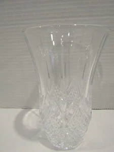 DIAMOND CUTS In Diamond Shapes 6.75" X 4"Heavy Crystal Vase STARBURST on Bottom - Picture 1 of 6