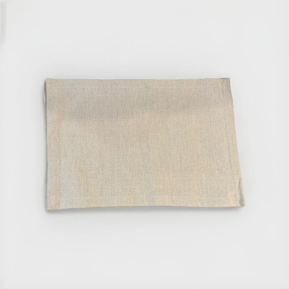 Solino Home Ivory Shimmer Rectangular Cotton Bland Placemats Set Of 4 NWOT - Image 1 of 4