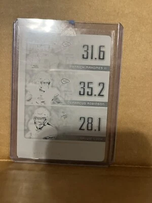 2020 Score Fantasy Stars 2 Cook/Robinson/Patrick Mahomes PRINT PLATE 1 of 1 RARE - Image 1 of 3