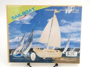 woodcraft construction kit sail boat 3d puzzle - Picture 1 of 4