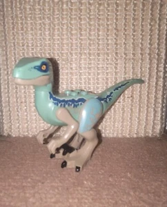 LEGO Dinosaurio Raptor Velociraptor Verde Azul Jurassic World Minifigura 75928 - Imagen 1 de 2