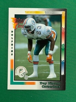 1992 Wild Card Football #358 Troy Vincent RC - Image 1 of 2