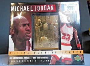 1995 UPPER DECK® MICHAEL JORDAN 7X Scoring Leader 23KT® GOLD Trading Card SEALED - Picture 1 of 20