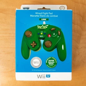 *NEW* Nintendo Wii U / Wii - LINK (Green) Wired Fight Pad Controller SMASH BROS - Picture 1 of 4