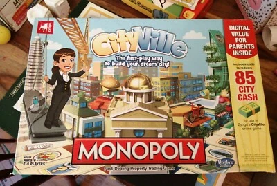 MONOPOLY CITYVILLE EDITION LOVELY CONDITION COMPLETE HASBRO CITY VILLE FAMILY - Image 1 of 4