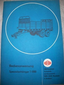 Bedienanweisung Fortschritt Spezialanhänger T 088 Miststreuer Traktor #73# - Bild 1 von 1