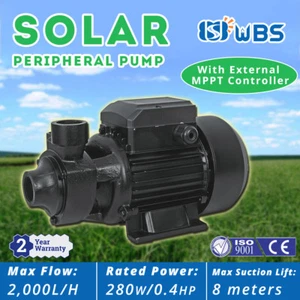 WBS DC Solar Auto Peripheral Pump QB Surface 24V 280W 2000L/H + MPPT Controller - Picture 1 of 6