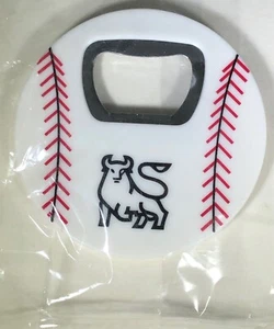 BANK OF AMERICA B OF A BULL MERRILL LYNCH BASEBALL BOTTLE OPENER WITH MAGNET - Picture 1 of 12