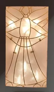 Kurt Adler 11" Double sided Angel with banner gold wire clear/white lighted - Picture 1 of 3