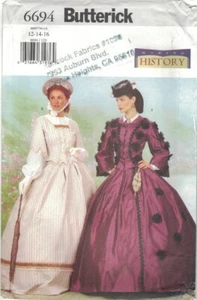 Butterick 6694 Misses Civil War, Victorian Era Costume Pattern Choose Size UC - Picture 1 of 3