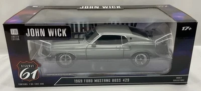 1/18 Highway 61 - John Wick - 1969 Ford Mustang Boss 429 Color Chrome Highway - Image 1 of 4