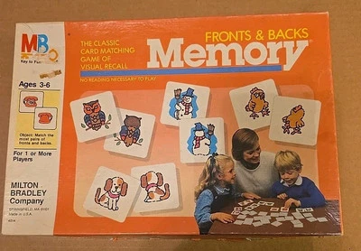 Memory Fronts and Backs Vintage Card Matching Game 1986 Milton Bradley Complete - Image 1 of 4