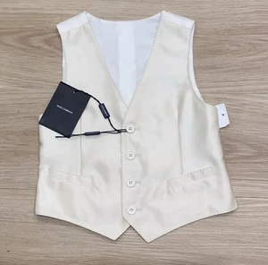Dolce & Gabbana Boys Ivory Tailored Button Suit Vest Size 6 NWT - Picture 1 of 12