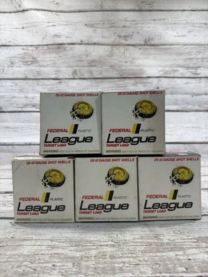 VTG Federal League Target Load 12 Gauge EMPTY Shotgun Shell Box DISPLAY LOT - Image 1 of 4