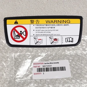 1X Black Sun Visor Mirror Cover 981731031 For Porsche 911 Boxster Cayman 981 982 - Foto 1 di 15